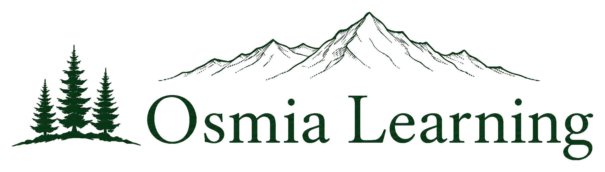 Osmia Learning tree-and-mountain logo